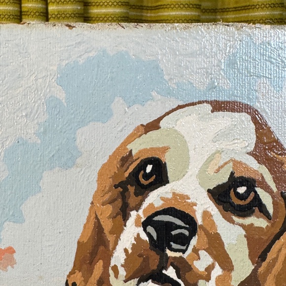 Vintage 1960s Spaniel dogs paint by numbers, unframed PBN - Picture 3 of 7